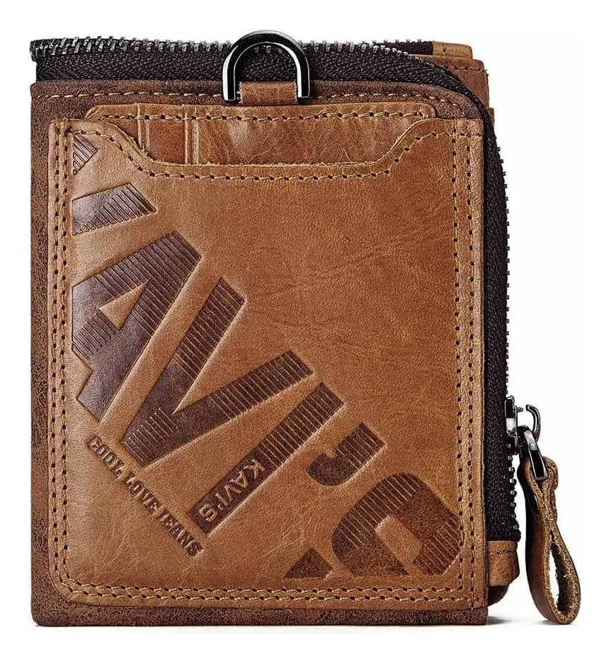 Billetera Kavis Cuero Grueso Genuino Italiano Premium Hombre Mujer Monedero Cartera Antirrobo RFID